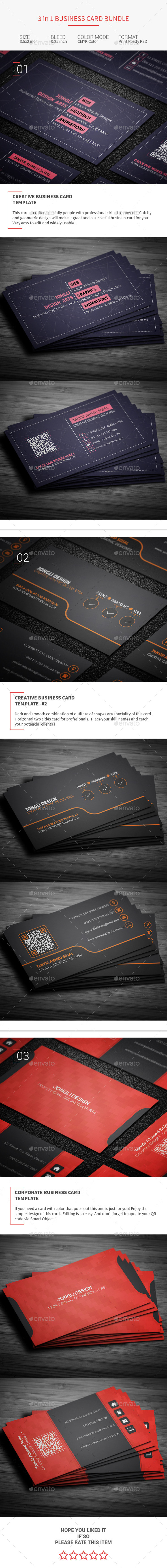 3 in 1 Business Card Bundle - Corporate Business Cards