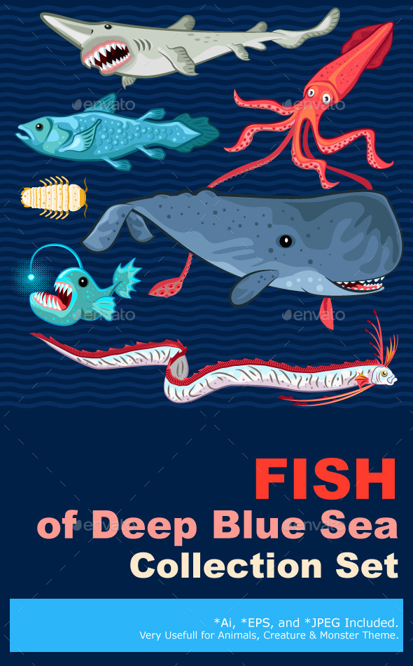 Fish Of The Deep Blue Sea Collection Set - Monsters Characters