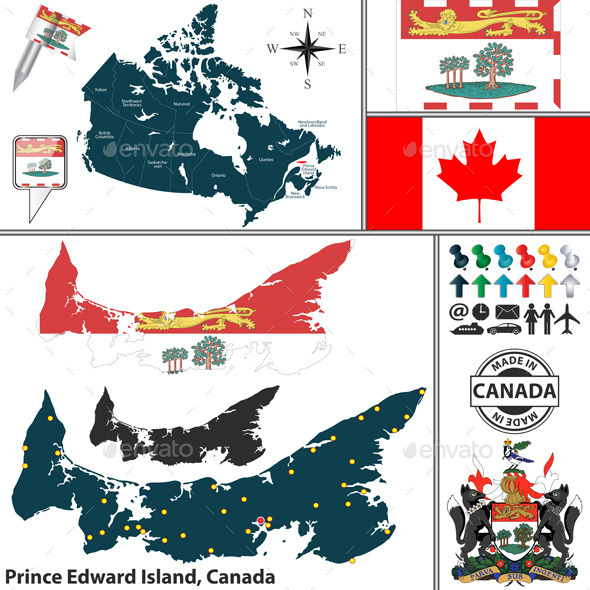 Map of Prince Edward Island, Canada - Travel Conceptual