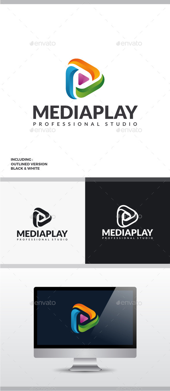 Media Play Logo - Vector Abstract