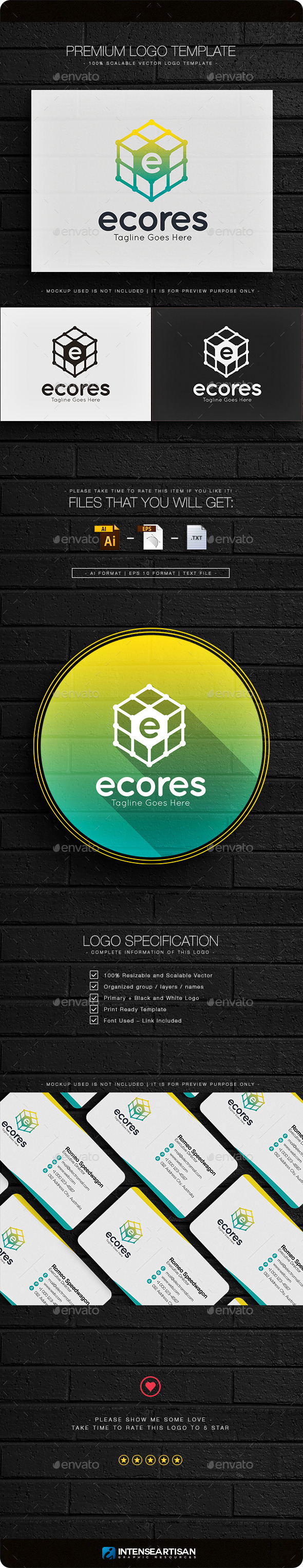Ecores - Letter E Logo - Letters Logo Templates