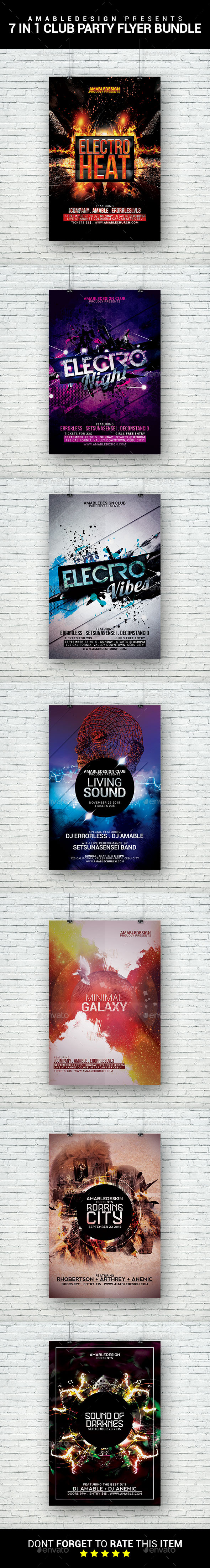 7 in 1 Club Parties Flyer Bundle - Clubs & Parties Events