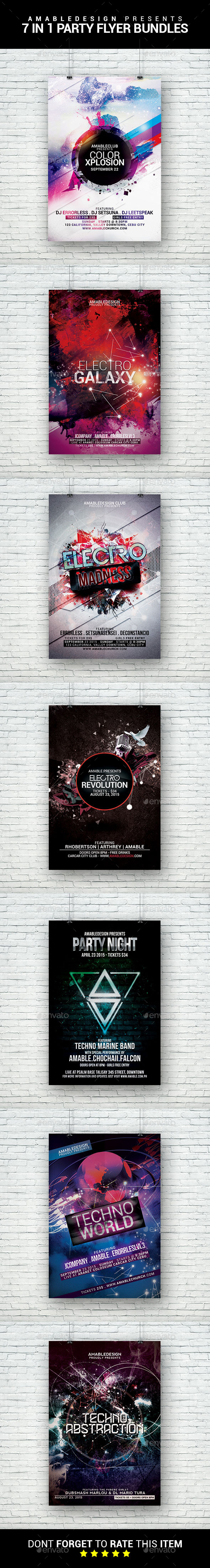 7 in 1 Party Flyer Bundle - Clubs & Parties Events