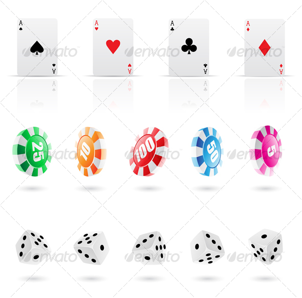 casino elements, icons - Man-made objects Objects