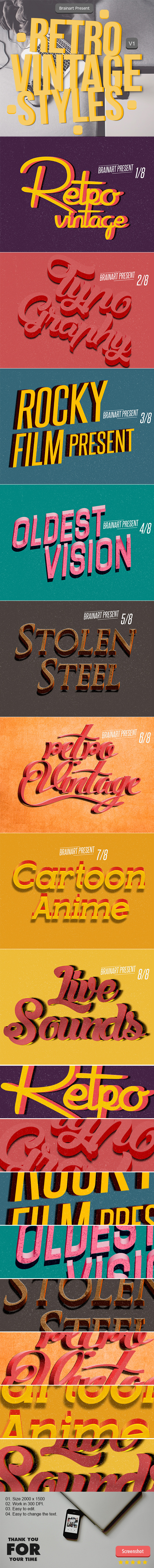 Retro Vintage Styles Vol.01 - Text Effects Actions