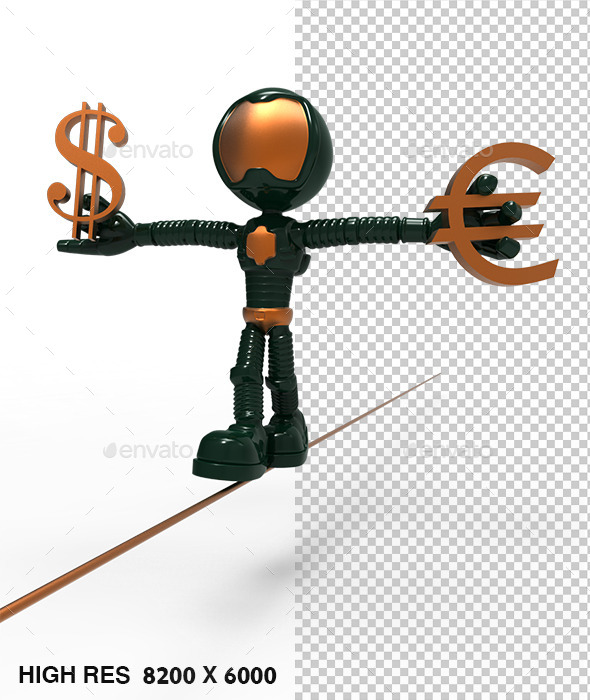 3D Gold Astronaut Holding Dollar Sign - Characters 3D Renders