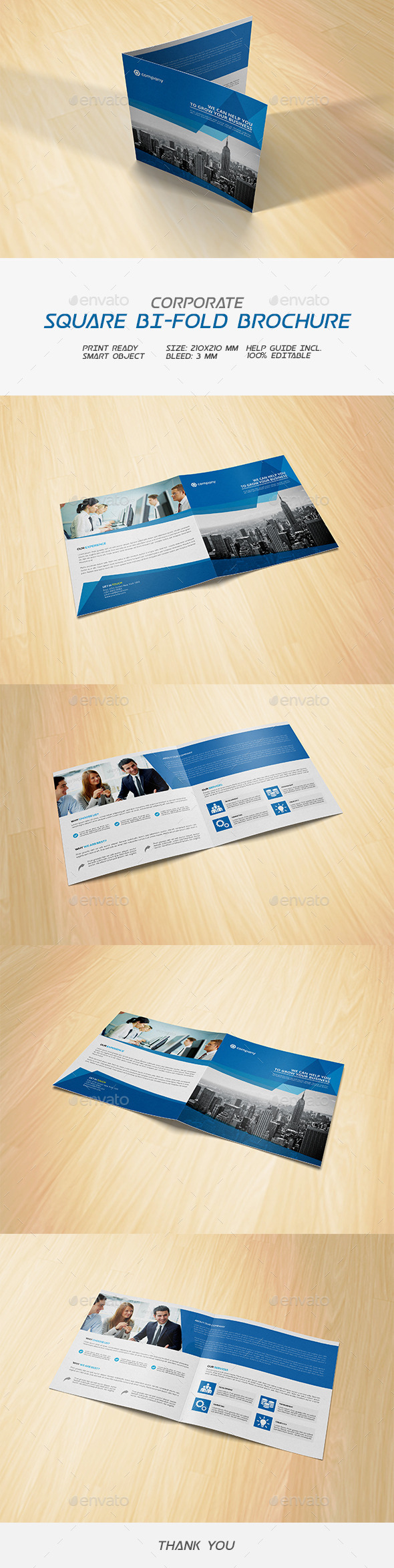 Square Corporate Bifold Brochure - Corporate Brochures