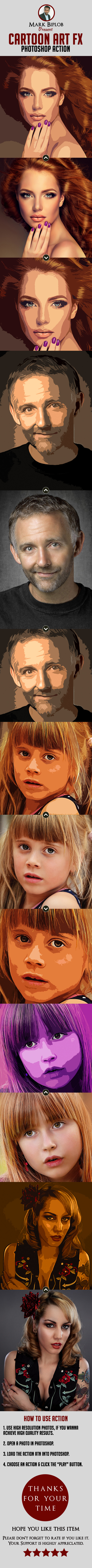Cartoon Art FX Photoshop Action - Photo Effects Actions