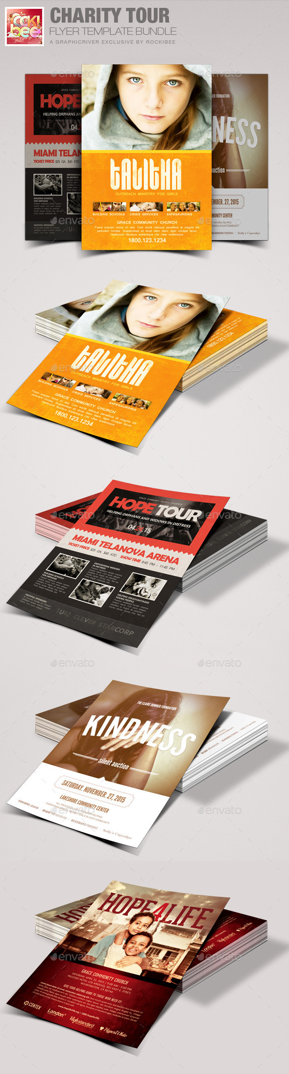 Charity Tour Flyer Template Bundle - Events Flyers