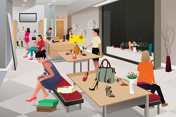 Women Shopping for Shoes - Commercial / Shopping Conceptual