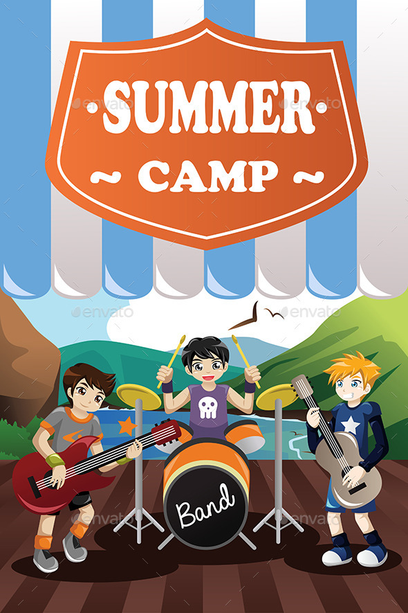 Kids in a Band Summer Camp Flyer - People Characters