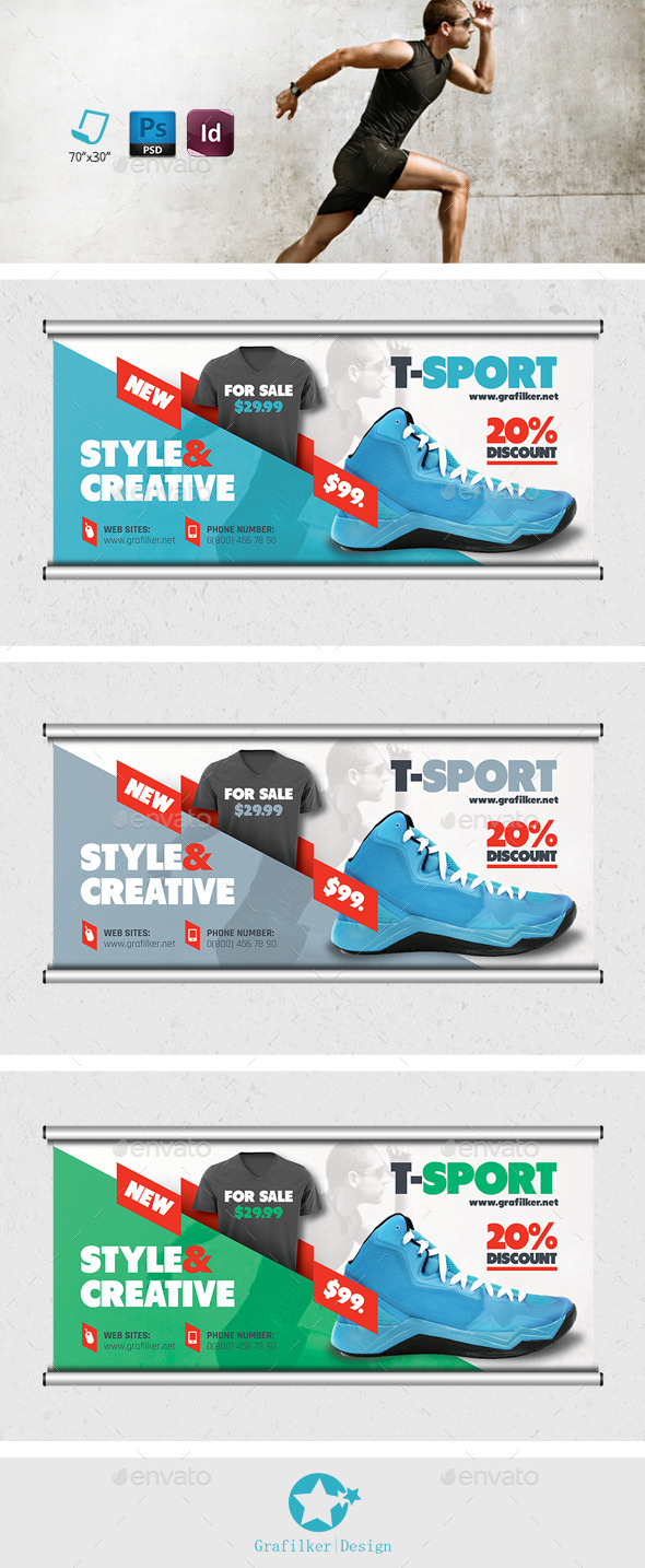 Sport Shop Billboard Teamplates - Signage Print Templates
