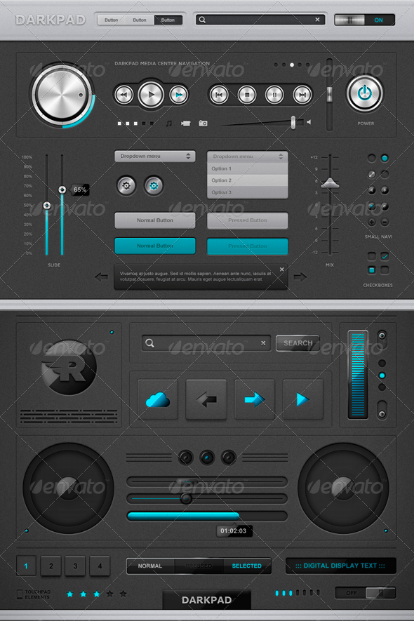 Darkpad touchpad elements - User Interfaces Web Elements