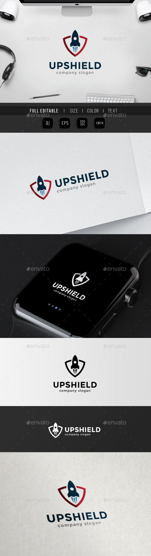 Rocket Shield - Startup Security Logo - Objects Logo Templates