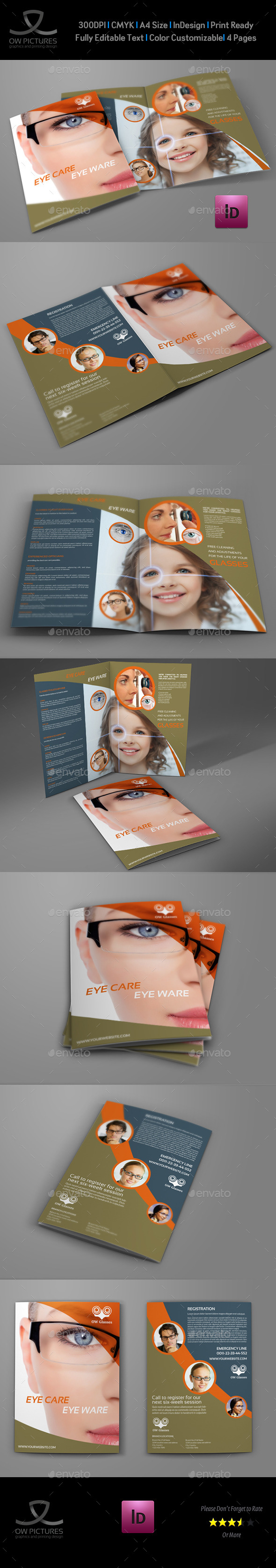 Optometrist & Optician Bi-Fold Brochure Template - Brochures Print Templates