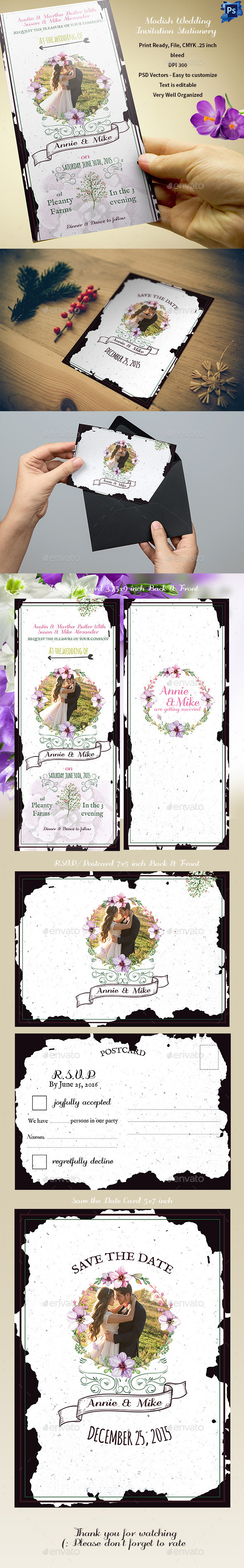 Modish Wedding Invitation Stationery - Weddings Cards & Invites