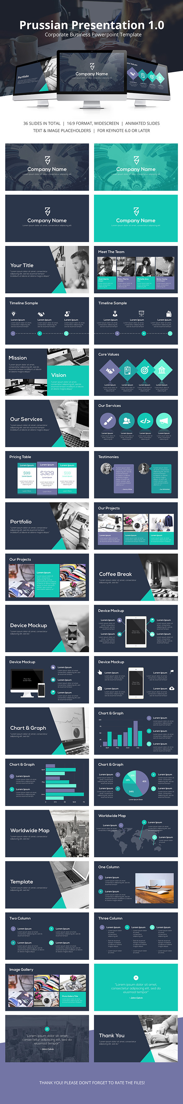 Prussian Business Keynote Template - Business PowerPoint Templates