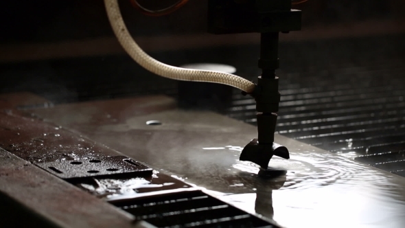 View Process Of Cutting Metal With Water And Sand