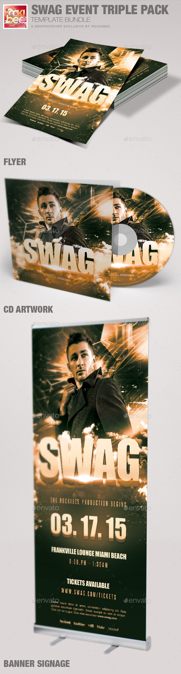 Swag Event Triple Pack Template Bundle - Miscellaneous Print Templates
