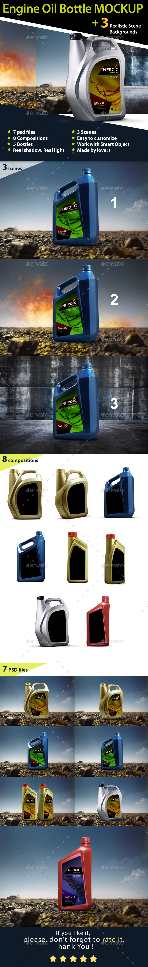 Engine Oil Bottle Mockup - Packaging Product Mock-Ups