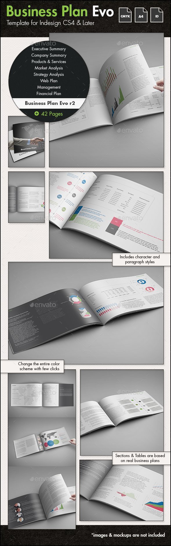 Business Plan Evolved r2 - A4 Landscape Template - Informational Brochures