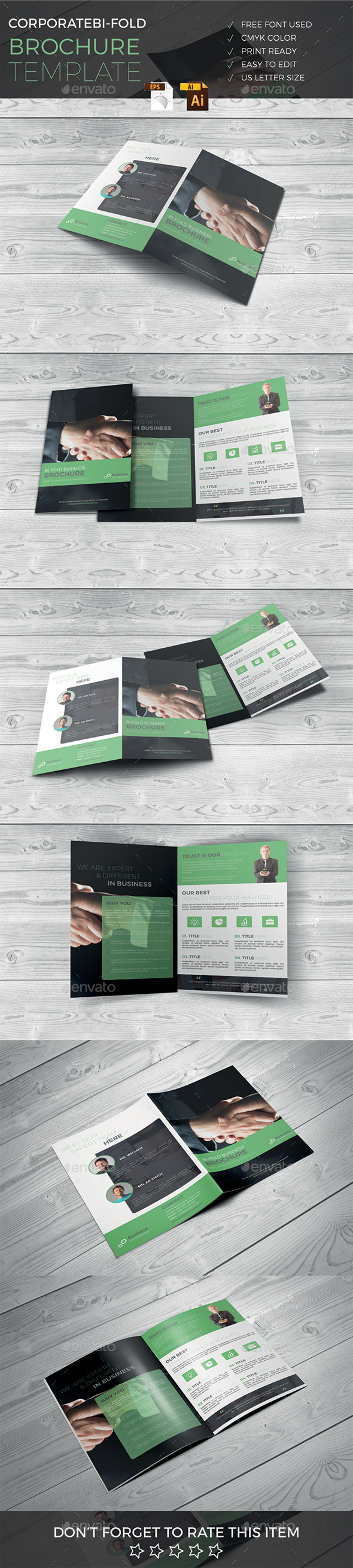 Corporate Bi-Fold Brochure Template - Corporate Brochures