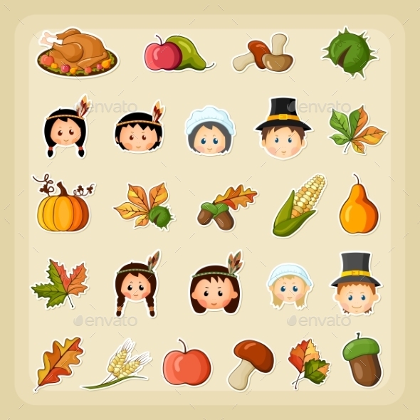 Thanksgiving Harvest Icon Set Thanksgiving Harvest Icon Set