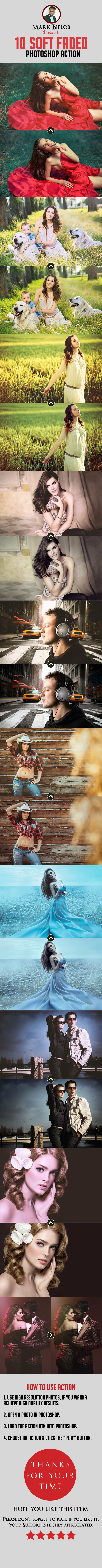 10 Soft Faded Photoshop Action - Photo Effects Actions