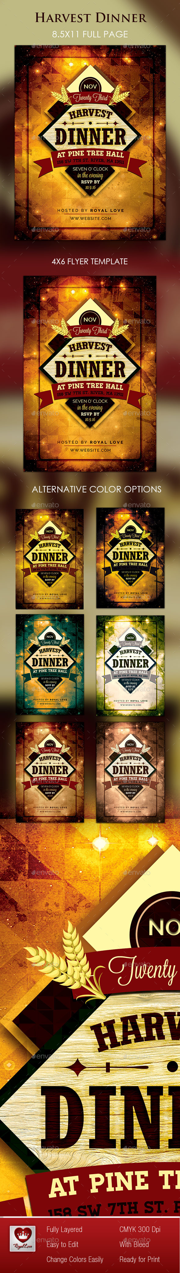 Harvest Dinner Flyer - Holidays Events