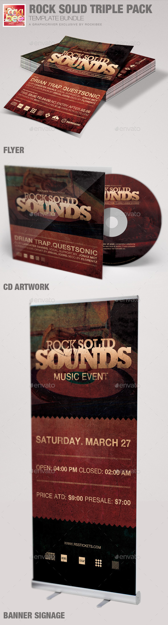 Rock Solid Triple Pack Template Bundle - Miscellaneous Events