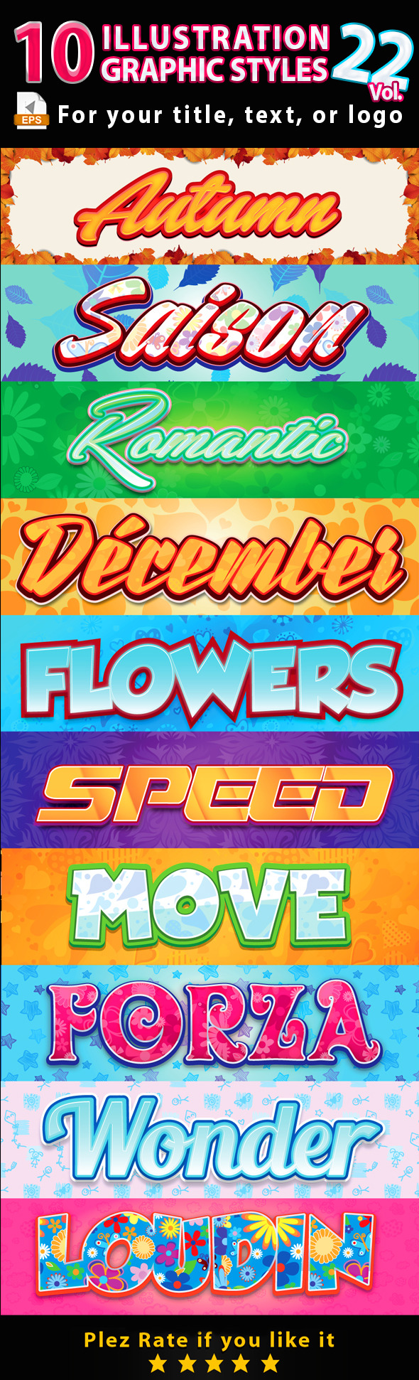 10 Illustrator Graphic Styles Vol.22 - Styles Illustrator