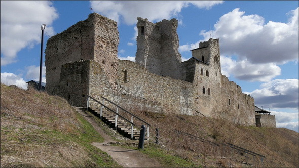 Old Ruins of the Big Castle on a Hill