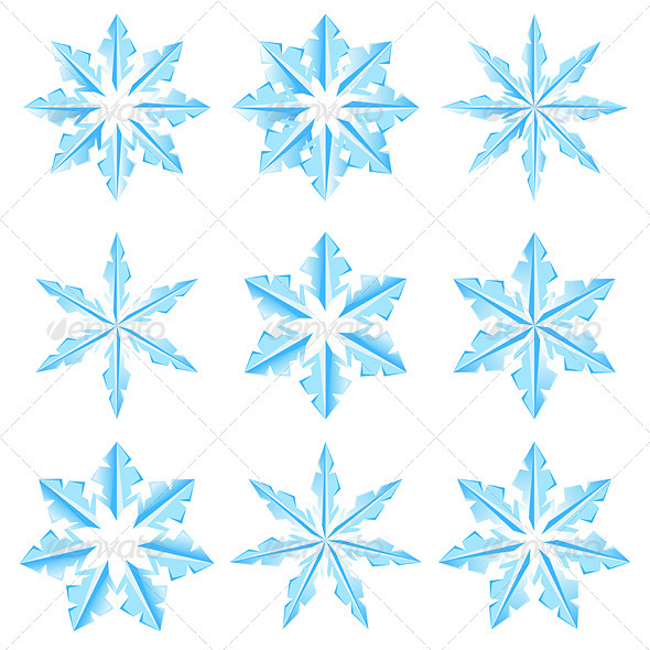 Set of Snowflakes - Characters Vectors