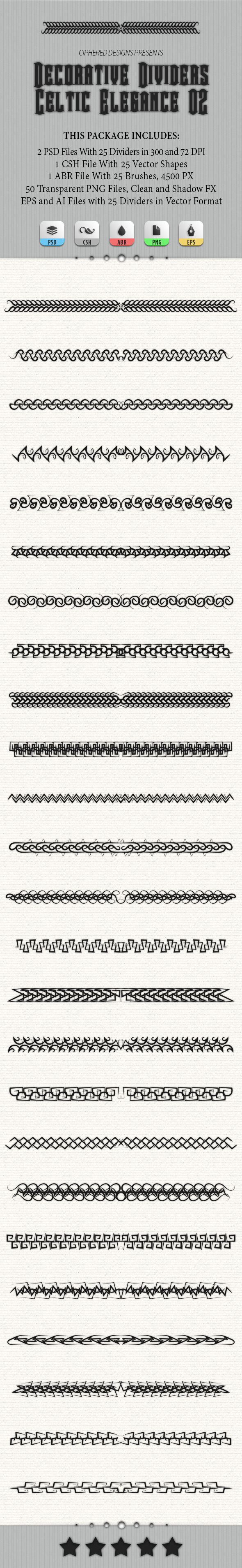 Decorative Dividers - Celtic Elegance 02 - Shapes Photoshop