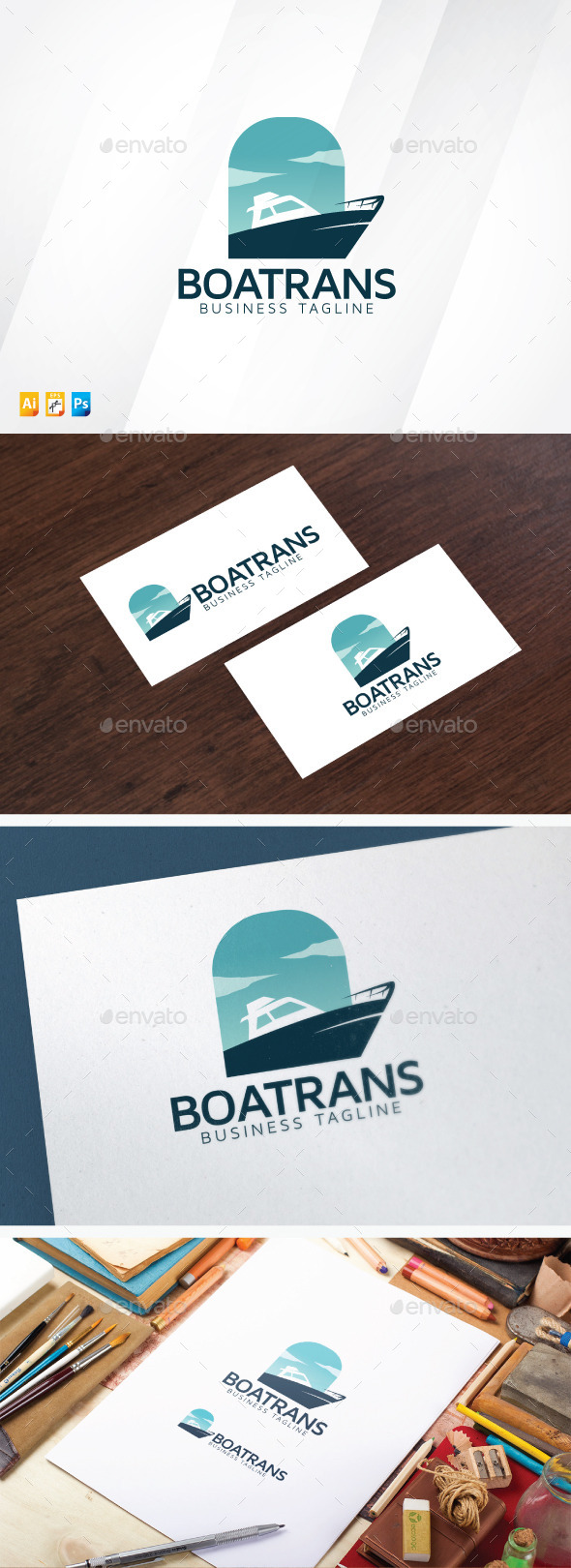 Boat Trans Logo - Vector Abstract