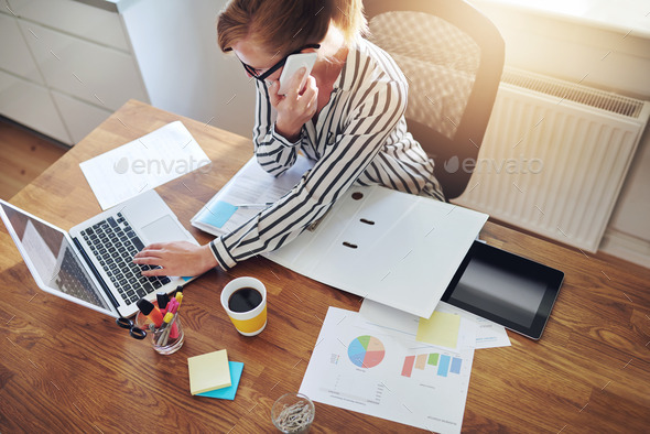 Successful businesswoman with an e-business - Stock Photo - Images
