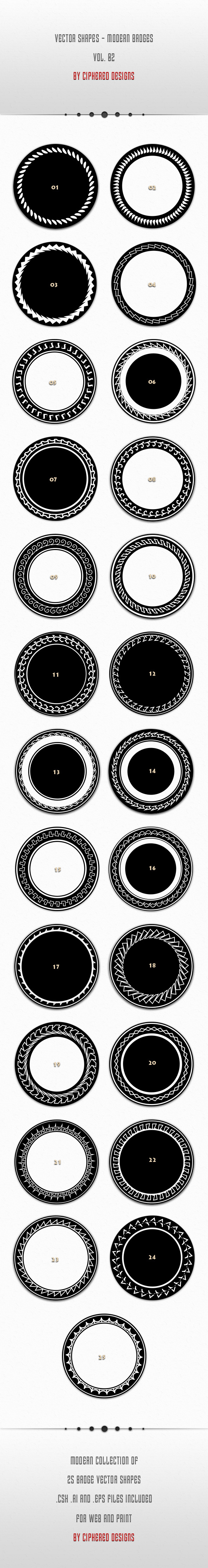 Vector Shapes - Modern Badges Vol. 02 - Shapes Photoshop