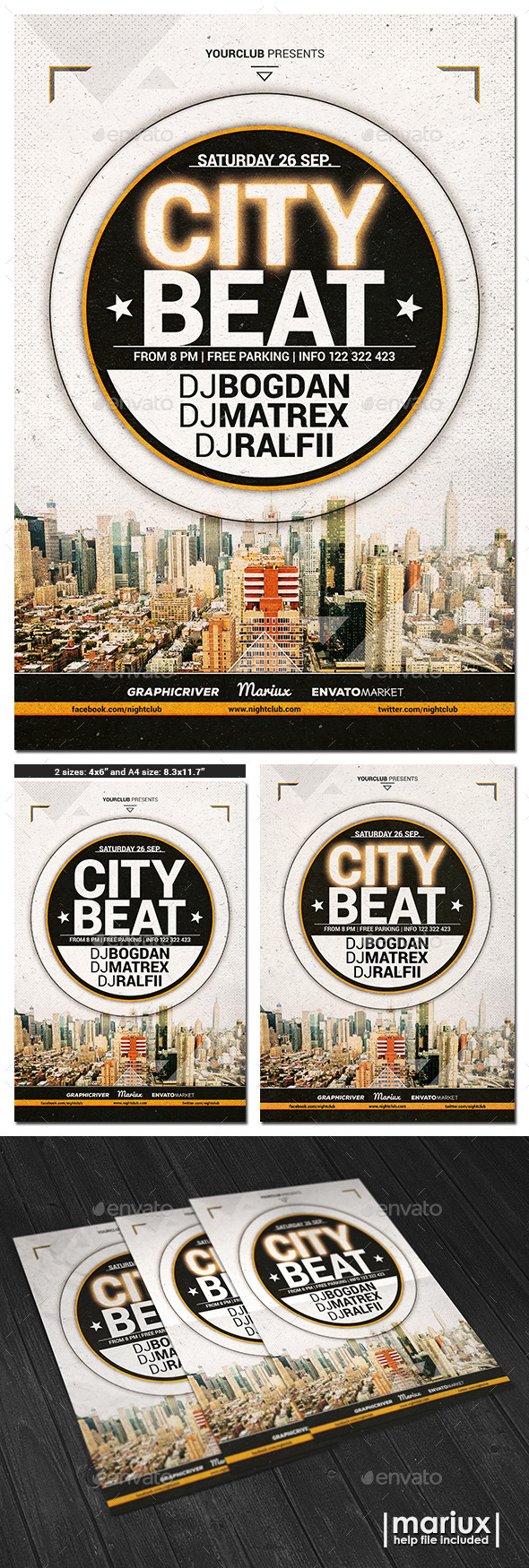City Beat Flyer Poster - Clubs & Parties Events