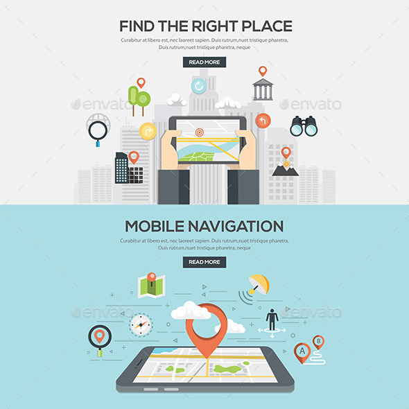 Flat Designed Illustrations - Communications Technology