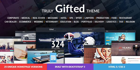gifted multi purpose html5 website template by theemon themeforest production website templates