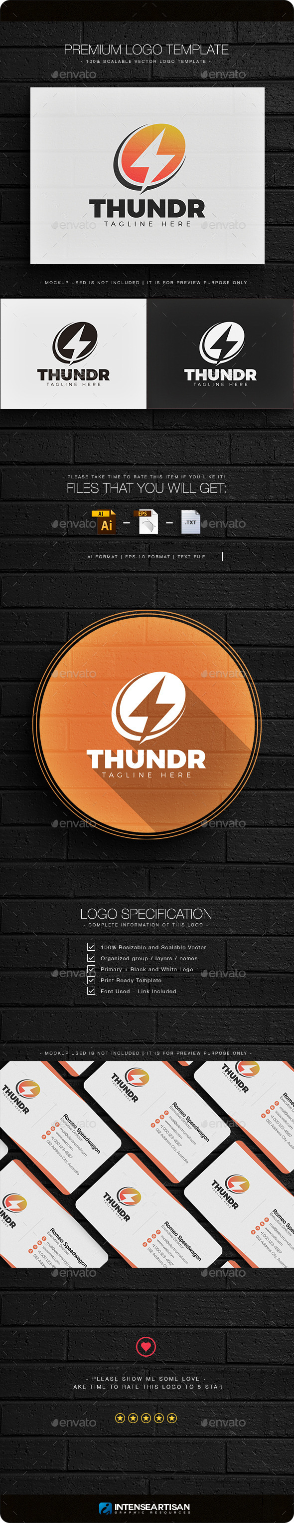 Thunder Bolt Logo - Humans Logo Templates