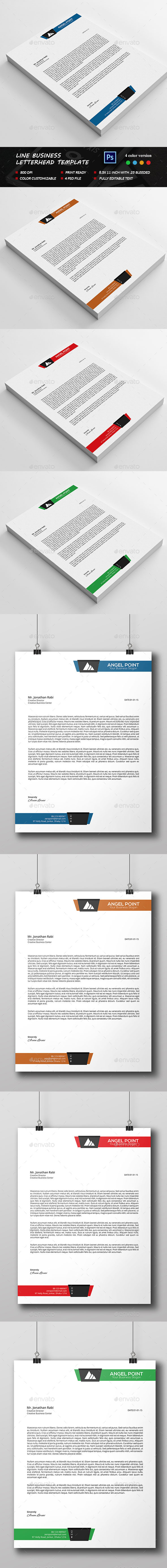 Line Business Letterhead Template By Sixlock | Graphicriver