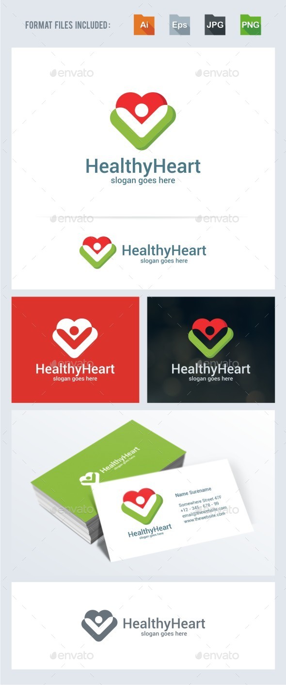 Healthy Heart - Symbols Logo Templates