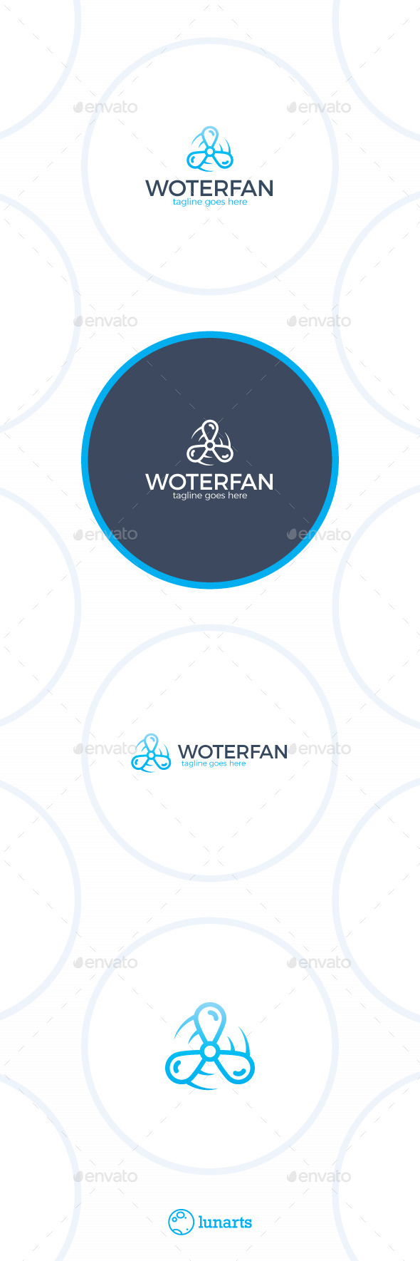 Water Fan Logo - Drop Propeller