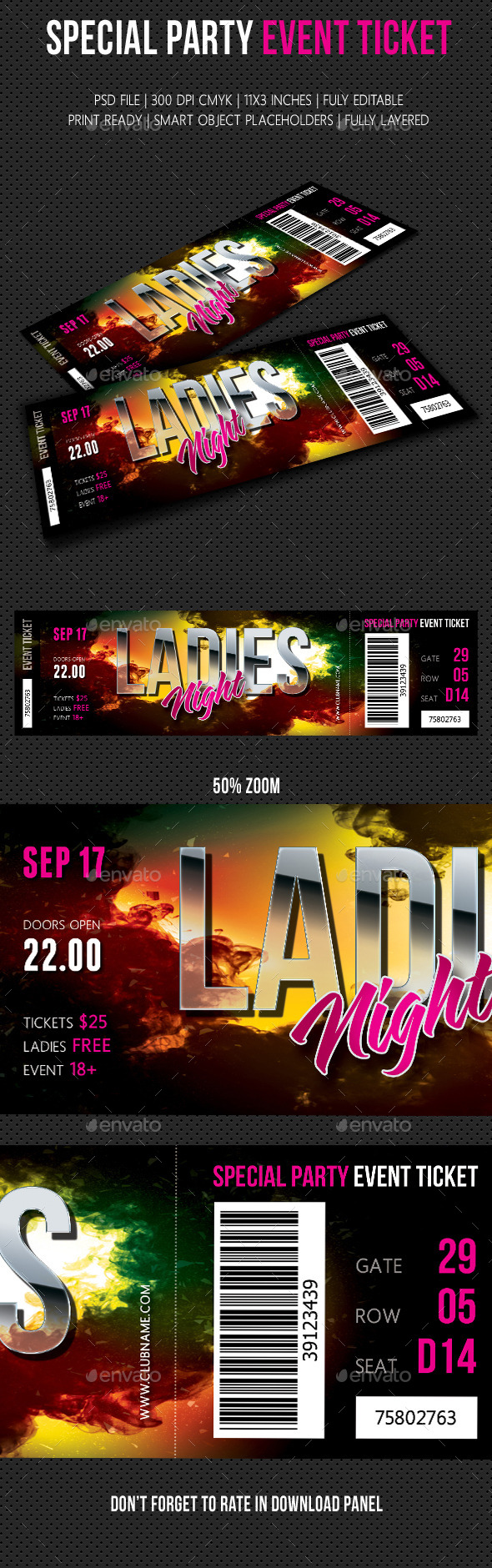 Special Party Event Ticket V07 - Invitations Cards & Invites