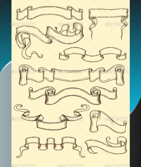 Ribbon in retro style - Decorative Vectors