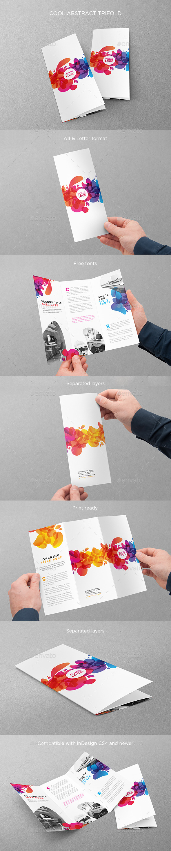Colorful Abstract Trifold - Brochures Print Templates