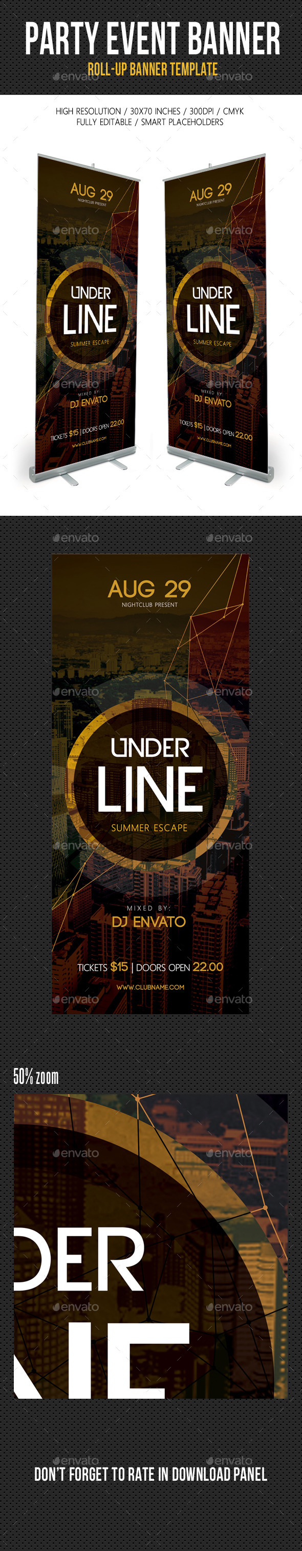 Underline Summer Escape Banner Template Underline Summer Escape Banner Template