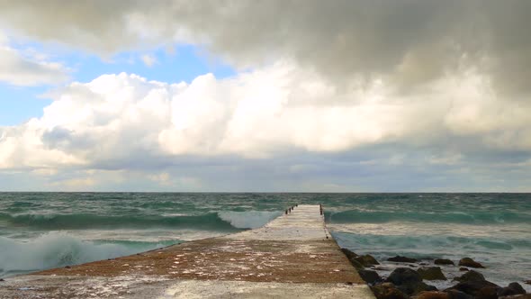 Waves Are Pumping the Sea Pier