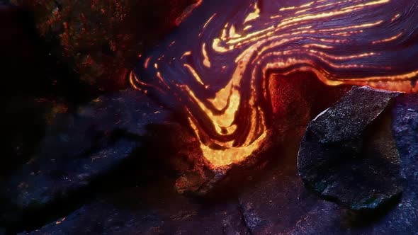 Hot lava Night Glowing Magma